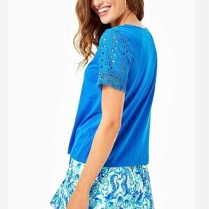 Lilly Pulitzer Lyonne Top Women's Medium Blue